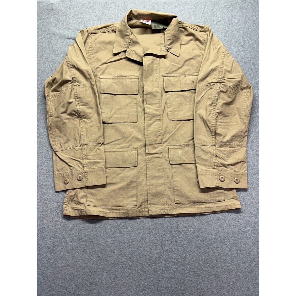 Propper BDU Field Jacket Mens Medium Regular Khaki Tan Ripstop Cotton Military